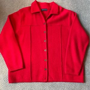 Red wool cardigan sweater - Karen Scott